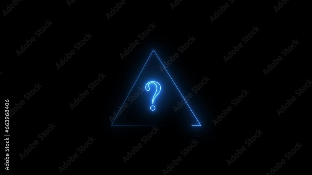 Neon question mark sing icon animation . triangle rotated question animated . Neon question mark sing icon animation . triangle rotated question animated .