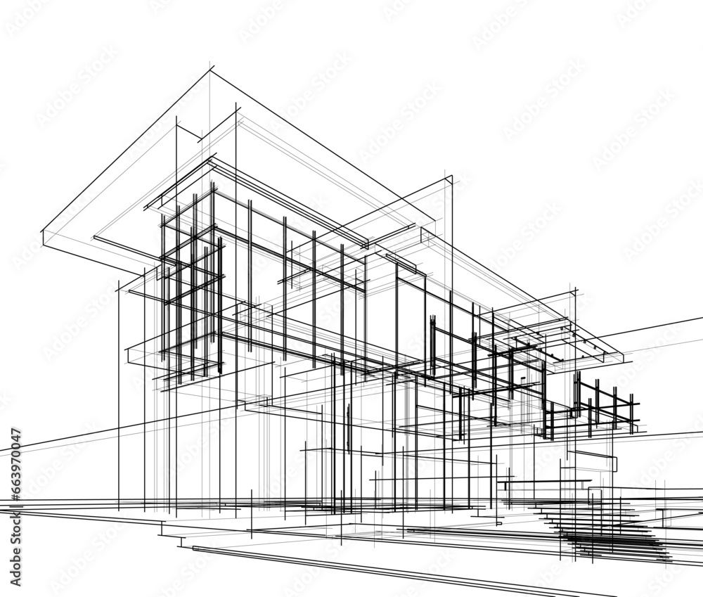house building sketch architectural drawing