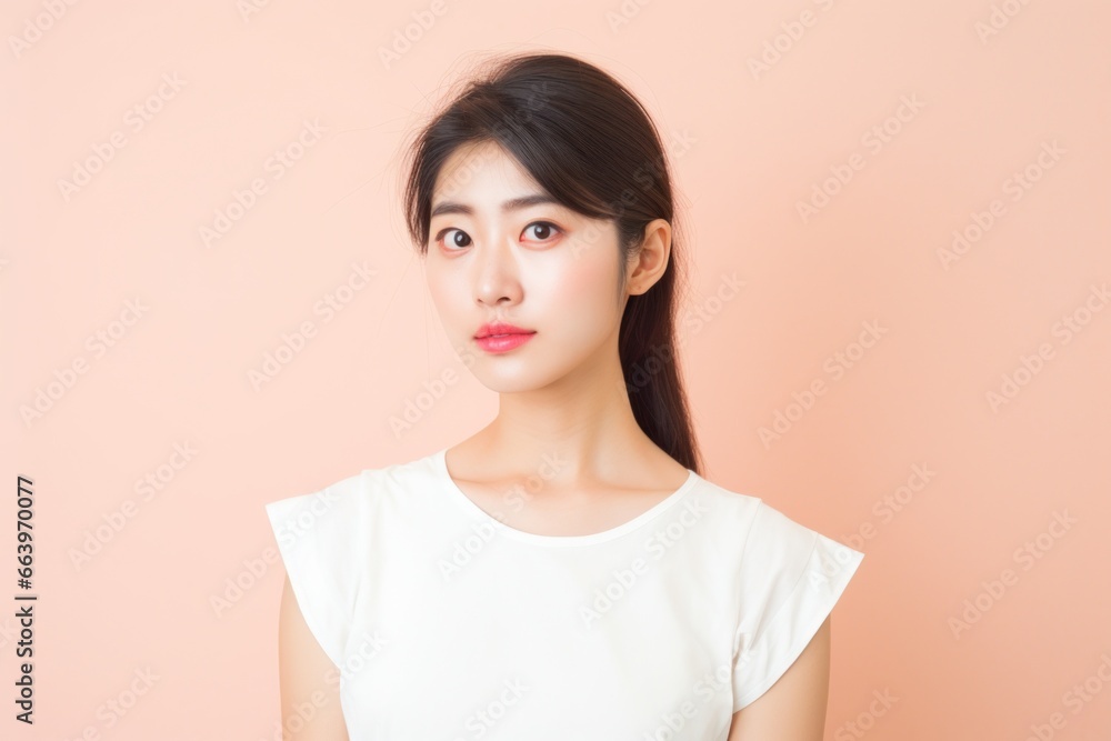 真剣な表情の若い女性ポートレート顔 真剣な表情の若い女性ポートレート顔
