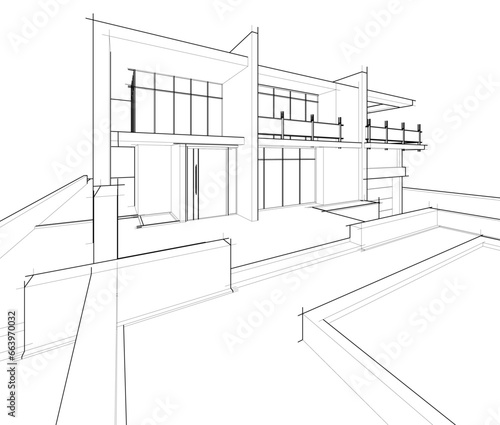 house building sketch architectural drawing