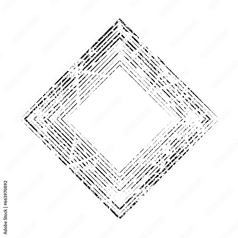 Distressed Square Pattern Black grunge square frames. Distress textures. Blank dusty shape for ...