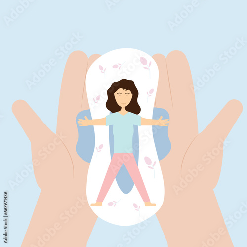 Happy woman celebrate period days. World menstrual hygiene day.