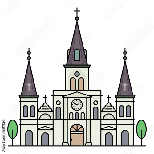 World famous building for Saint Louis Cathedral New Orleans Church.