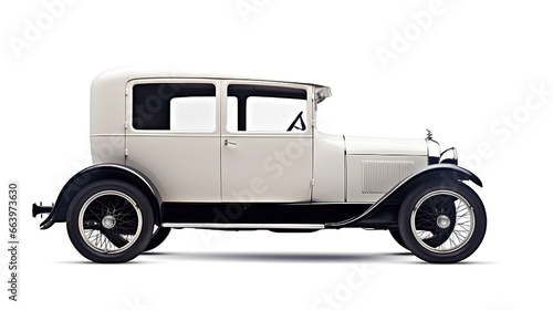 retro car on white background