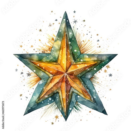 christmas star on white