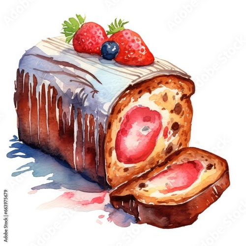 cake with berries and fruits