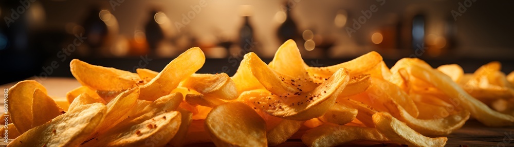 Row of chips with blurred background Row of chips with blurred background