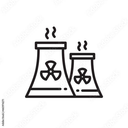 Nuclear plant icon. Nuclear plant flat sign design. Radiation vector symbol bio hazard pictogram. UX UI icon power plant © Elchin