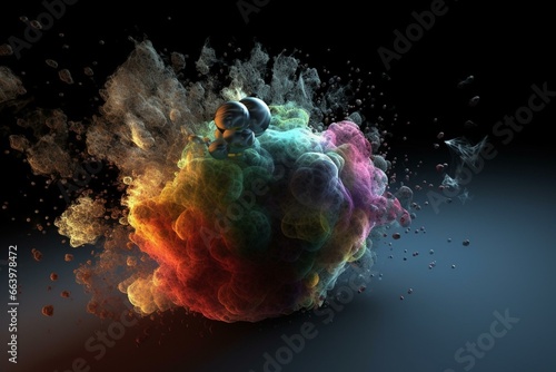 3D image of toxic particles. Generative AI