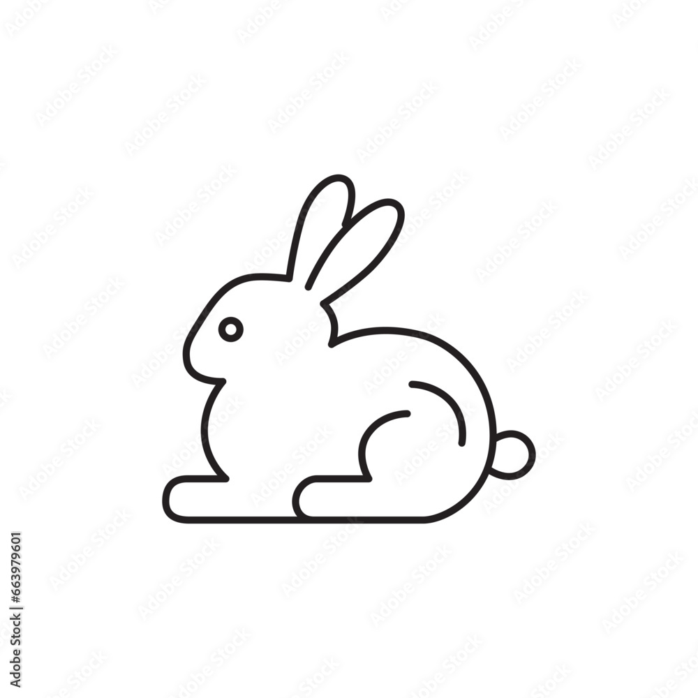 Rabbit icon. Hare flat sign design. Rabbit symbol bunny pictogram. Hare icon. Rabbit sign. UX UI icon