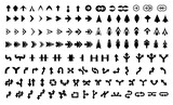 130 Arrows Black Icons Set. Arrows Vector Collection. Modern Simple Arrows Vector Illustration 