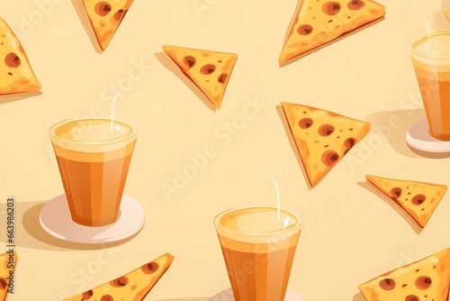 italian pizza, illustration for pizzeria, snack bar, menu