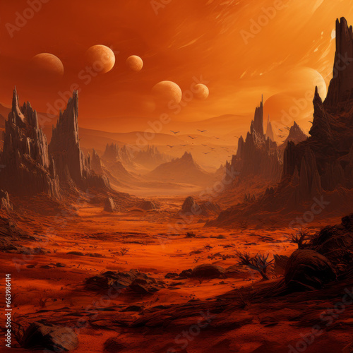 Alien landscape orange tones © Denis