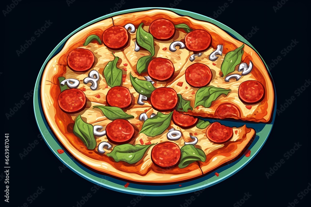 illustration of pizza, pizzeria illustration of pizza, pizzeria