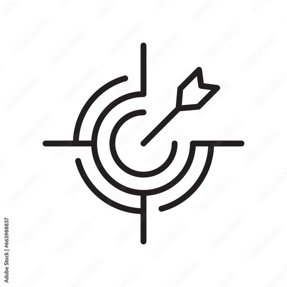 Aim vector icon. Target flat sign design. Military aim symbol pictogram. Target UX UI icon Aim vector icon. Target flat sign design. Military aim symbol pictogram. Target UX UI icon