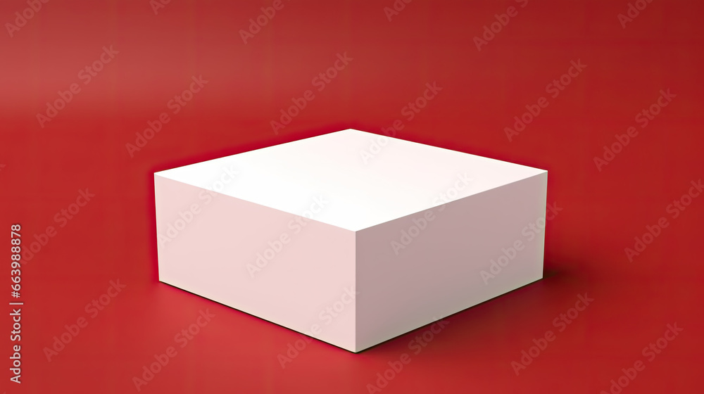 White plain box with red background White plain box with red background