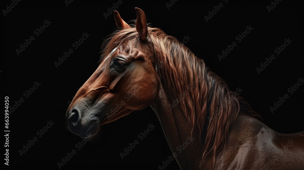 Fototapeta premium studio portrait horse isolated on black background
