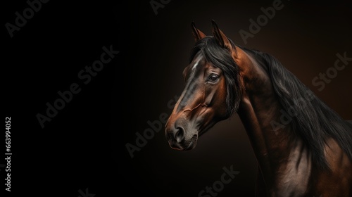 studio portrait horse isolated on black background © Maryna