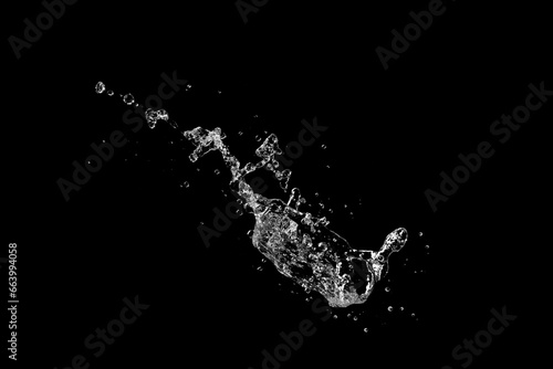 Water splash isolated on Black background. © hideto111