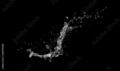 Water splash isolated on Black background. © hideto111