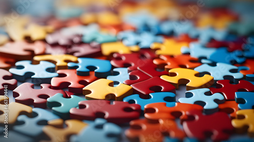 colorful puzzle pieces as background photo