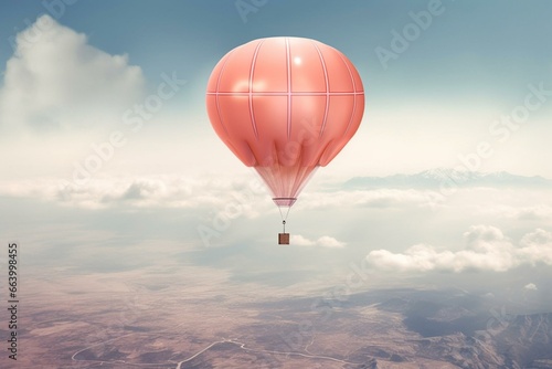 Aerial surveillance balloon in the sky. Generative AI