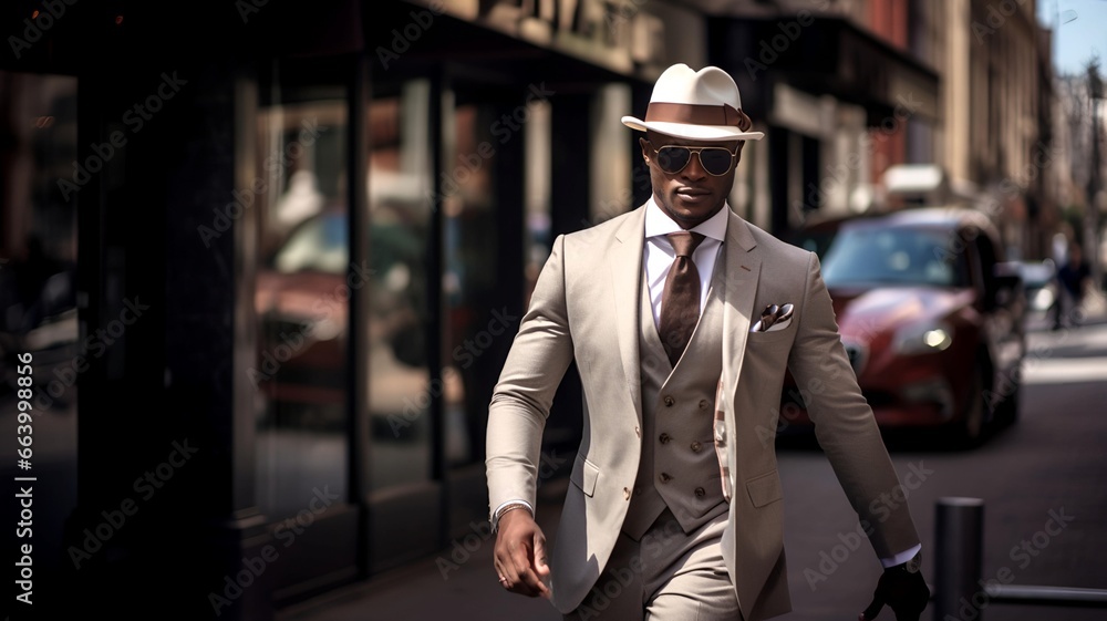 Stylish African Men in Classic Suits Posing random walking click street photography Stylish African Men in Classic Suits Posing random walking click street photography