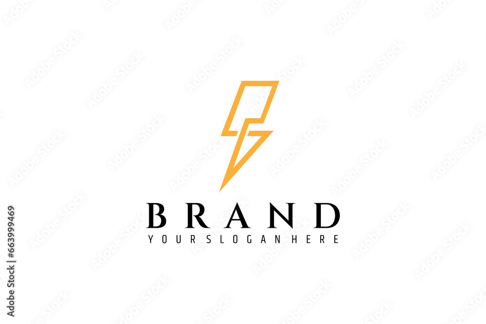lightning icon simple logo design line art lightning icon simple logo design line art