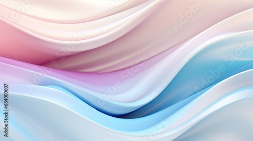 Abstract 3D pastel wavy curved lines background. Modern gradient illustration, minimal design. Futuristic artwork, digital drawing for interior design, fashion textile fabric, wallpaper