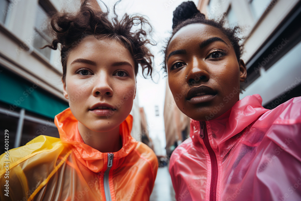 Generated AI picture of active sporty people running cross marathon sportive competition jogging on the street Generated AI picture of active sporty people running cross marathon sportive competition jogging on the street