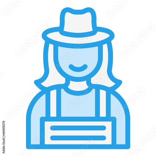Lady Farmer Vector Icon Design Illustration