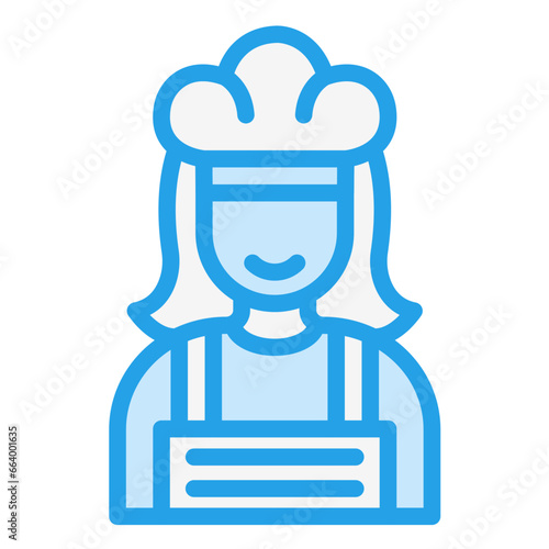 Female Chef Vector Icon Design Illustration
