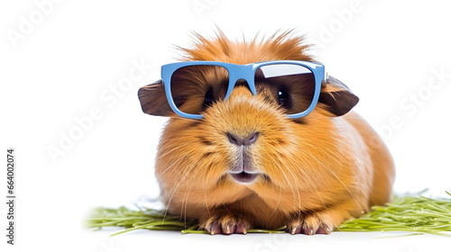 playful guinea pig with sunglasses, hamster
