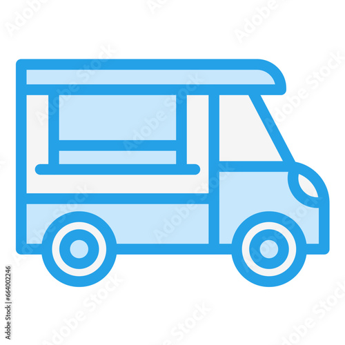 Coffee Truck Vector Icon Design Illustration