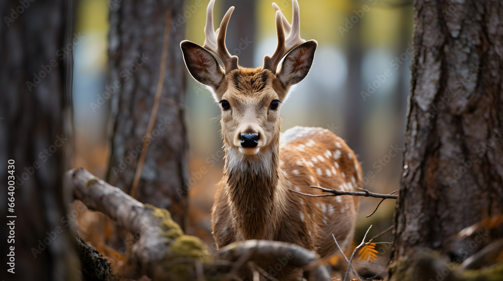 Deer wild life photography in forest and woods Deer wild life photography in forest and woods