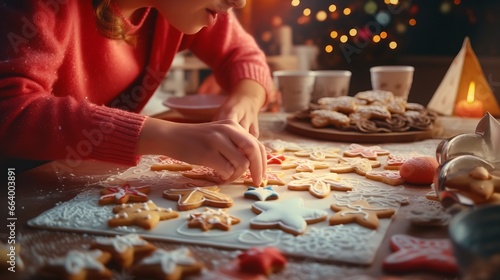 A Family Baking and Decorating Cookies for the Holidays