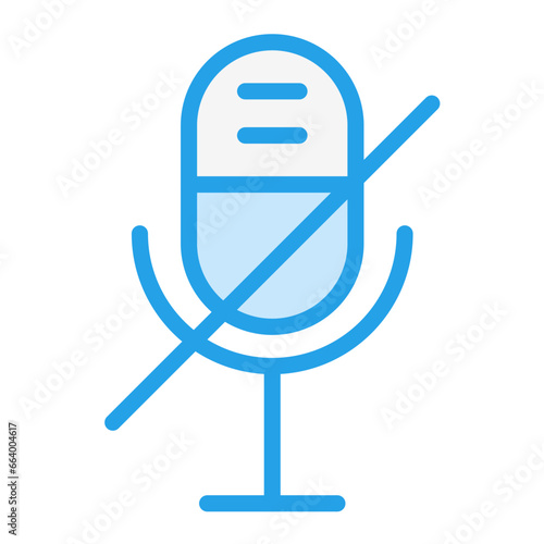 Microphone disable Vector Icon Design Illustration