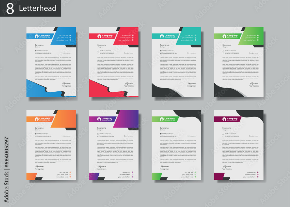 Corporate Modern Simple Unique Letterhead Design bundle Creative Letterhead Design Template for your Project.