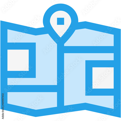 Tri Folded Map Vector Icon Design Illustration