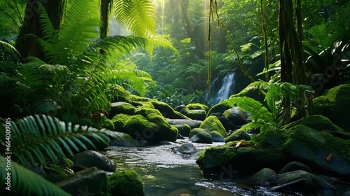 A Lush Emerald-Green Rainforest Teeming with Wildlife © mattegg