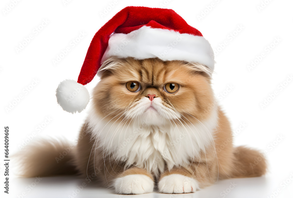 Festive Feline, Adorable Cat in a Santa Hat Brings Christmas Cheer Festive Feline, Adorable Cat in a Santa Hat Brings Christmas Cheer