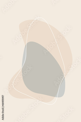 Abstract Minimalist Soft Beige Colored Doodle Poster Template Pattern background