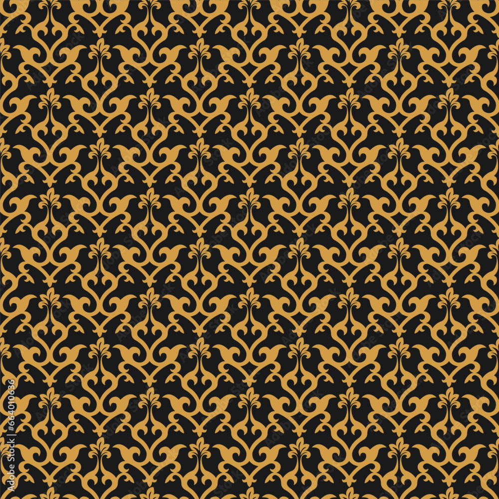 Seamless ethnic pattern. Abstract gold background for texture, fabric, packaging and creative design.