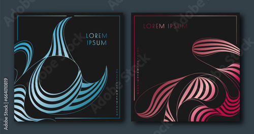 Colorful pattern of wavy lines. Template for interior design, packaging, social networks. An idea for creative design