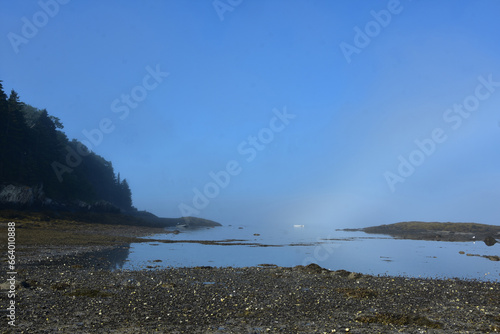 Fog Rainbow in a Scenic Seascape in Maine