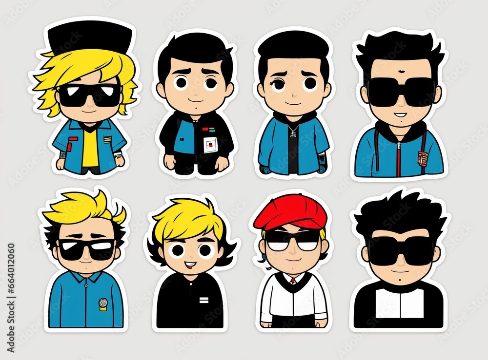character icon set,cartoon sticker character character icon set,cartoon sticker character