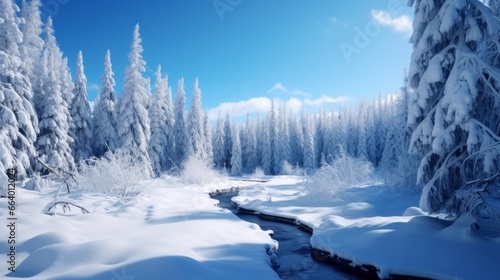 A Beautiful Snowy Wonderland with a Fresh Blanket of Powder