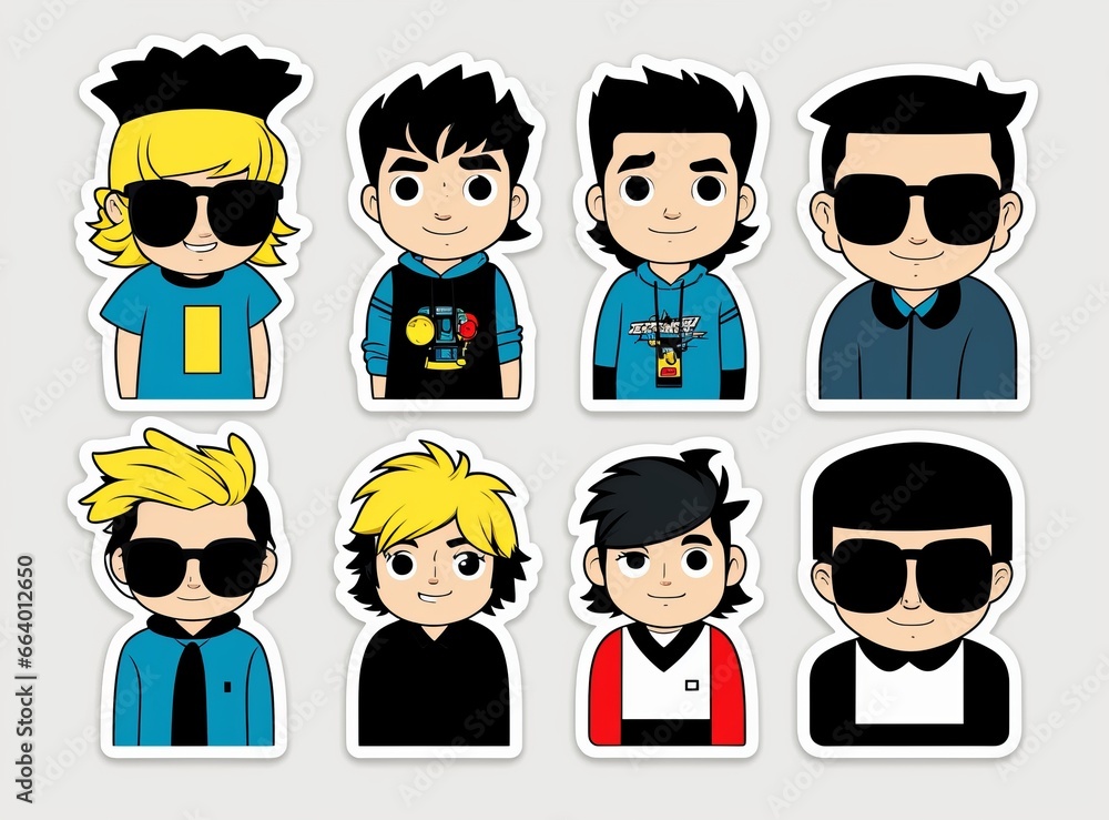 character icon set,cartoon sticker character
