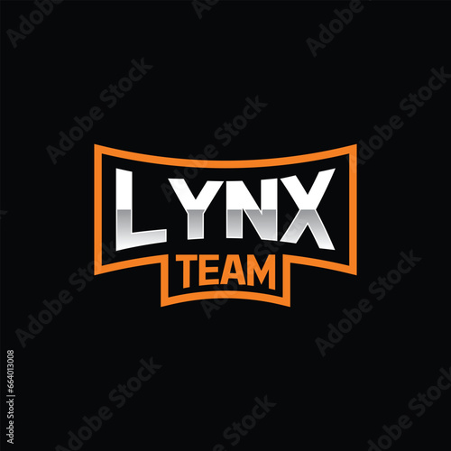 Vector lynx team  Sports club text logo design, editable template, fonts for logo animal mascot,lettering for esports team