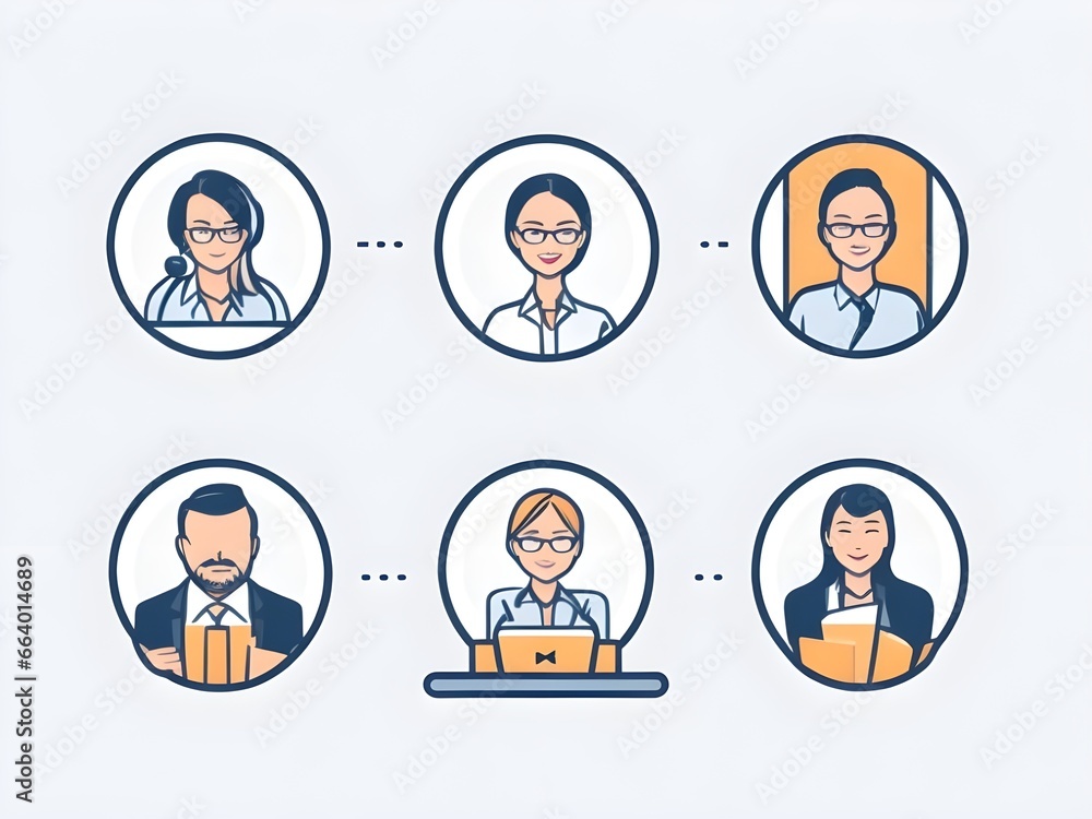 illustration of business people icon set illustration of business people icon set